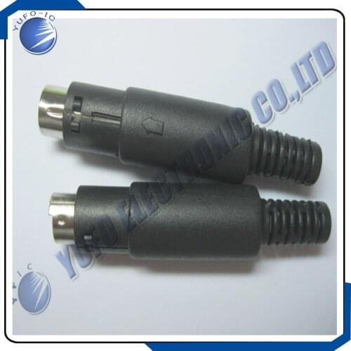 Free Shipping One Lot 100 Pcs DIN Plug 5pin Connector 5 Pin Mini w/ Plastic Handle 5p Male