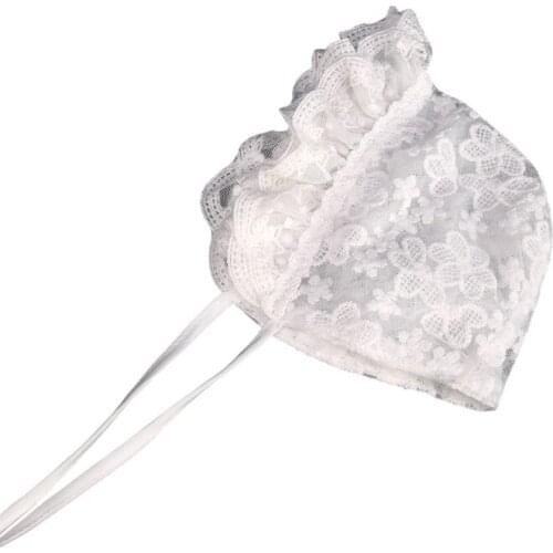 Baby Lace Flower Sun Hat Cotton Beanie Bonnet Cap Newborn Photography Props Gift