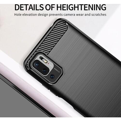 For Xiaomi Poco M3 Pro 5G Case Poco M3 Pro Anti-knock Bumper Soft Rubber TPU Carbon Fiber Slim Phone Cover Poco M3 Pro 5G Case