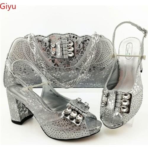 Doershow good Matching Shoes and Bags Italian In Women Nigerian Party Shoe and Bag Sets Women Shoes and Bag Set Italy !!SGO1-33
