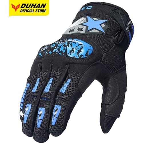 DUHAN Motorcycle Gloves Anti Slip Motorbike Accessories Breathable Moisture Wicking Bicycle Accessories Road Moto Racing Gloves