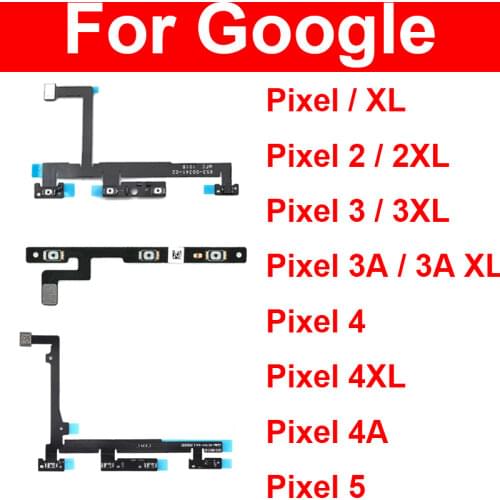 Power & Volume Side Button Flex Cable For Google Pixel 2 2XL 3 3XL 3A 4 4XL 4A XL Power Volume Side Key Flex Ribbon Repair Parts