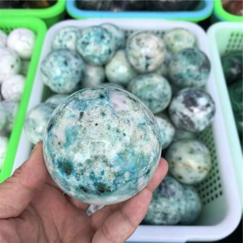 2.2LB Wholesale polished crystal spheres gemstone natural quartz green white Phoenix Stone crystal ball for Healing Reiki