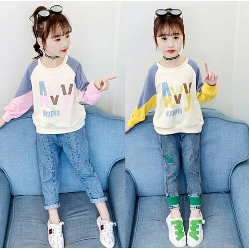 Girl Long Sleeve T-shirt 2021 New Autumn Children Kids Clothing Sweatshirt Girls Hoodies for Girls 6 8 10 12 14 Years Old