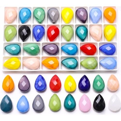 Faceted Drop Glass Beads For Jewelry Making Bulk 13X18MM Pear Shape Crystal Lampwork Beading Pendant Bracelets Charms DIY Crafts