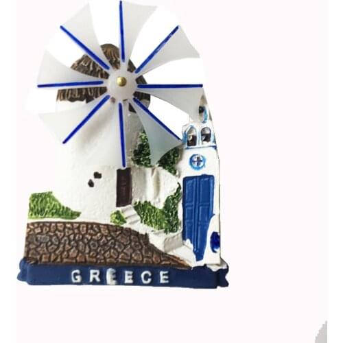 Greece Santorini Windmill Town Tourist Souvenirs Fridge Magnet Travel Souvenirs Refrigerator Stickers Home Decoration