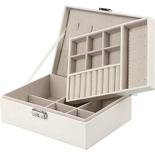 Exquisite Jewelry Box Women Leather Packaging Necklace Rings Earrings Bracelet Storage Organizer Display Gift Boxes Case