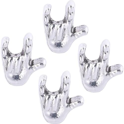 F771 Silver Finger i love you hand floating charms for living memory glass floating locket charms DIY jewelry 20pcs/lot