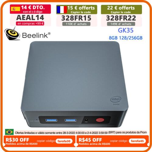 Beelink Mini PC Intel celeron J3455 DDR 4GB SSD 64GB Quad core 8GB RAM 128GB/256GB Windows 10 dual WIFI HD Desktop PC HTPC GK35