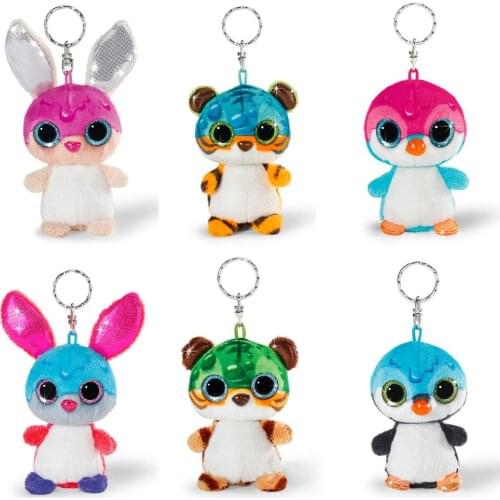 Cartoon plush animal keychain colorful cute plush rabbit penguin tiger key chain car key ring backpack pendant pendant jewelry