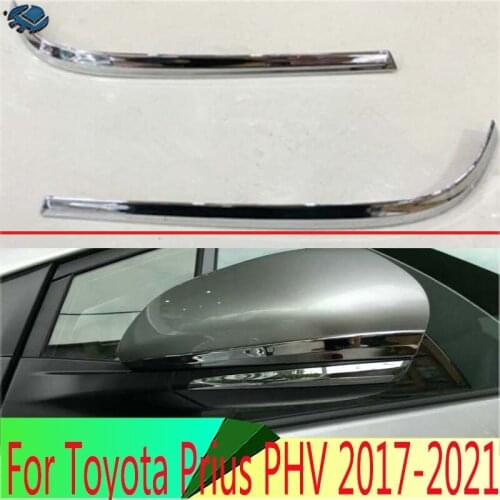 For Toyota Prius PHV 2017 2018 2019 Car ABS chrome back rear view Rearview Side Mirror Cover stick trim frame lamp hood eyebrow