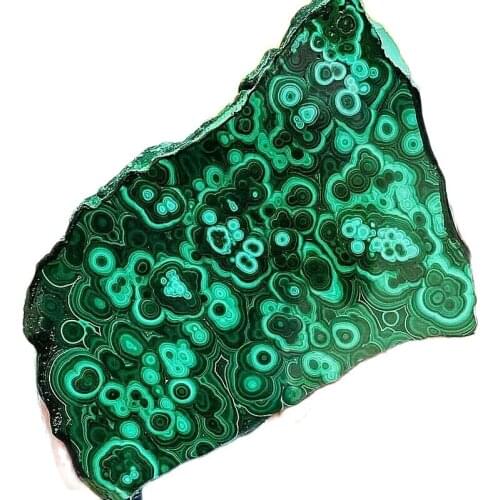 Natural malachite slice quartz crystal luster mineral specimen