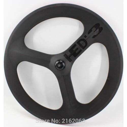 Newest black logo 700C 3 spokes clincher rim Road Track Fixed Gear bike matt 3K full carbon bicycle Tri-spoke wheelset Free ship