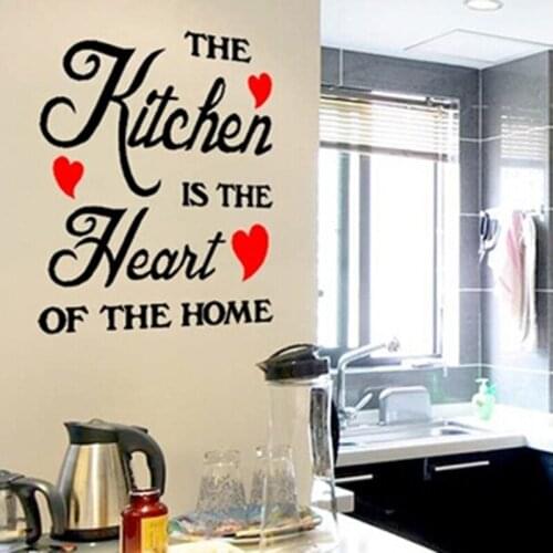 Newcome DIY home wallpaper for parede and mural Removable kitchen wall sticker with lettering Kitchen is the heart of the room