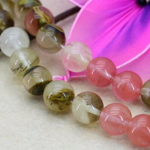 Charming 14mm Pink multicolor watermelon tourmaline round loose beads 15inches 2 piece/lot women jewelry making