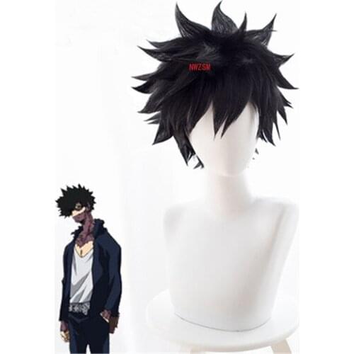 Anime My Hero Academia Dabi Wig Cosplay Costume Boku no Hero Academia Short Black Synthetic Hair Halloween Party Wigs+wig cap
