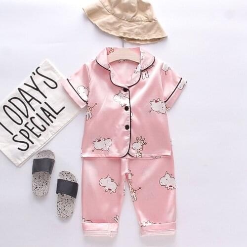 1-5Years Cute little sheep Toddler Kids Baby Boys Girls Cartoon Animal Tops+Pants Pajamas Sleepwear Outfits baby sleep wear M4