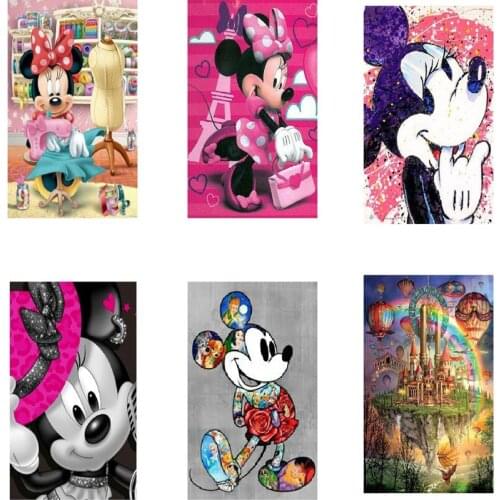 Full Square 5D Diy Disney Diamond Painting Mickey Minnie Diamond Embroidery Cross Stitch Mosaic Sticker Handmade Gift Home Decor