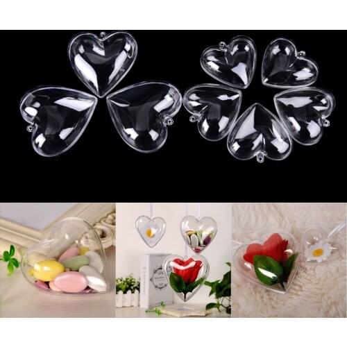 1 Set/2pcs 65/80mm DIY Clear Plastic Bath Mould Acrylic Mold Heart Shape Bath Products Makeup Brush Storage