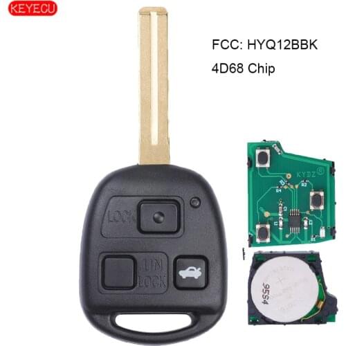 KEYECU Remote Entry Car Key Fob 3 Button 314MHz 4D68 Replacement for Lexus 2001-2006 LS430 2002-2010 SC430 FCC: HYQ12BBK