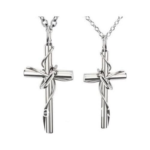 QL021 Sweet lovers Jewelry 100% Stainless Steel cross couple Pendant necklace, Winding love Christmas gifts