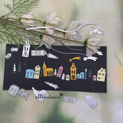Christmas tree house strip Metal Cutting Dies Stencils For DIY Scrapbooking Decorative Embossing Handcraft Die Cutting Template