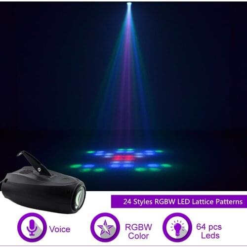 Sharelife Mini 10W 64 Pc Leds RGBW 24 Lattice Patterns LED Sound Projector Light DJ Party Home Show Wedding Stage lighting X-M03