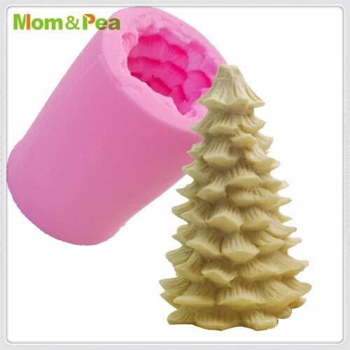 Mom&Pea MPA1889 Christmas Tree Shaped Silicone Mold Cake Decoration Fondant Cake 3D Mold Food Grade