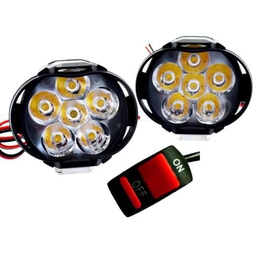 Huiermeimi 2PCS Motorcycle Led Headlight Headlamp 1000Lm Scooter Moto Fog Spotlight 12V 24V 6500K Motorbike Spot Head Light Lamp