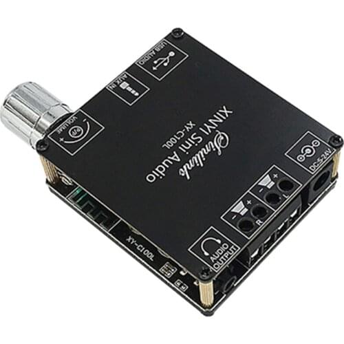JABS XY-C100L HIFI 100WX2 Bluetooth 5.0 High Power Digital Stereo Amplifier Board AUX USB AMP Amplificador Home Theater