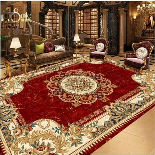 Home Decoration European floor painting pvc floor wallpaper 3d bathroom wallpaper waterproof