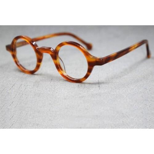 Vintage small round glasses frame Men and women retro myopia optical prescription Acetate glasses