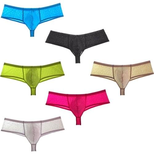 Jacquard Sexy Bikini Mens Underwear BoxerShorts Cotton Protruding Pouch Male Boxer Underwear Men Boxers Underpants New Brand