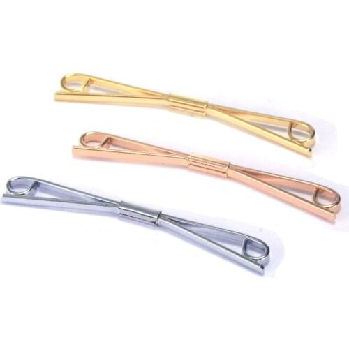20pcs/lot Angle Clip Tie Collar Bar Copper Plating Angle Collar Pin Tie Rods Sticker Mens Jewelry Accessory Wholesale Mixorder