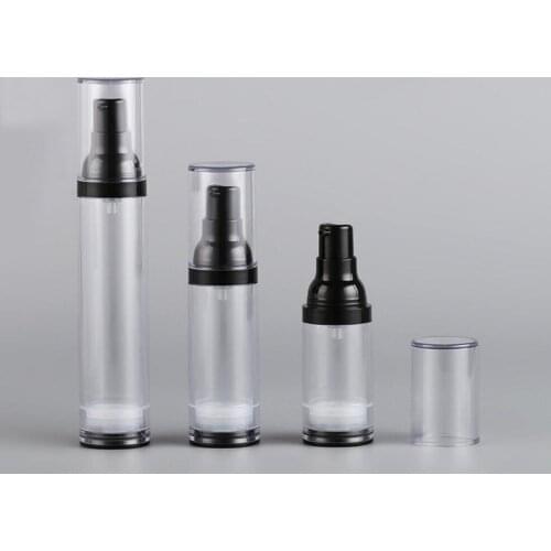30ML clear airless bottle black pump lotion emulsion serum foundation hyaluronic toner sport removal skin care cosmetic packing