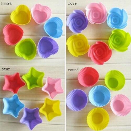 6pcs/set 300sets/lot High Quality Silicone Muffin Cases Cake Cupcake Liner Baking Mold Bake ware Maker Mold Tray SN2009