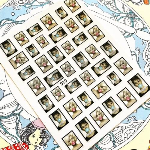 919 920 924 Sexy beautiful women 3D Back glue Nail Art Stickers Decals Sliders Nail ornament decoration