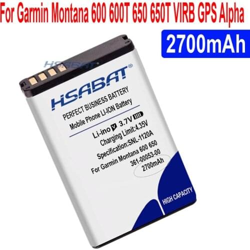 2700mAh 361-00053-00 361-00053-04 Battery for Garmin Montana 600 600T 610 650 650T VIRB GPS Alpha 100 handheld 010-11654-03