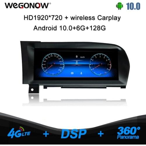Carplay 6G+128GB 10.25" Blu-Ray Android 10.0 Car DVD Player GPS map RDS Radio Bluetooth 5.0 For Benz S Class W221 W216 2005-2013