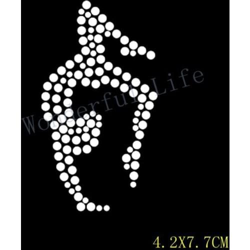 Free Shipping Girl gym hot fix rhinestone transfer motifs iron on crystal transfers design