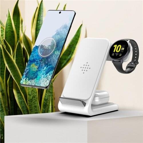 Qi Wireless Charger for iPhone X Samsung Wireless Charging Station for iWatch 5 4 3 2 1 Airpods TWS for Galaxy Watch Active/Buds
