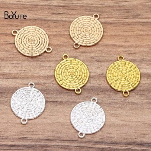 BoYuTe (50 Pieces/Lot) 26*20MM Metal Alloy Round Connector Charms DIY Jewelry Accessories Hand Made Materials