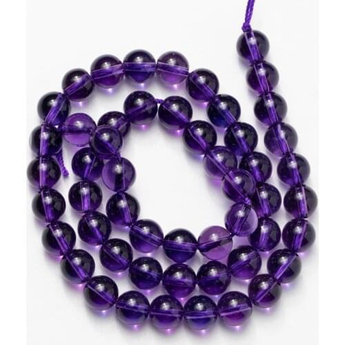 Wholesale Piezoelectricity Amethysts 6 8 10mm Natural Stone Clear Purple Crystal Beads Loose Beads for DIY Bracelet Jewelry
