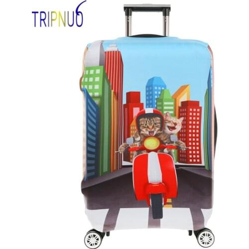 TRIPNUO Cat Suitcase Case Travel Trolley Suitcase Protective Cover for 18-32 Inch Travel Accessories Luggage Cover