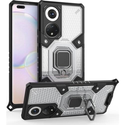 Magnetic Metal Ring Stand Shockproof Armor Case For Huawei P50 Honor 50 Pro 50 SE Camera Lens Protection Back Cover Capa Fundas