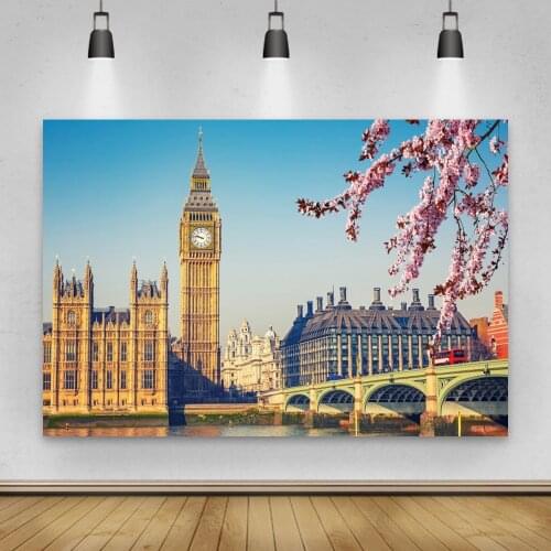 Laeacco Big Ben London Tourist Attraction Personlized Photography Backdrop Baby Portrait Photography Backgrounds For Photozone