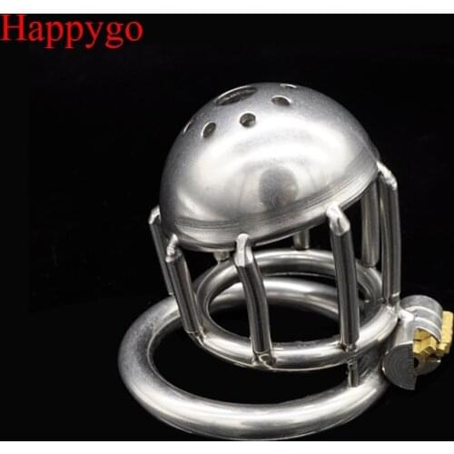 Happygo Stainless Steel Stealth Lock Male Chastity Device,Cock Cage,Penis Lock,Cock Ring,Chastity Belt A217