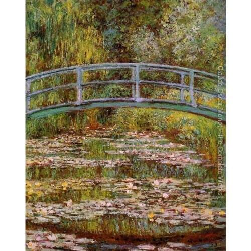 Canvas Art online Claude Monet Paintings The Water Lily Pond High quality Hand painted oil painting bridge picture for wall deco
