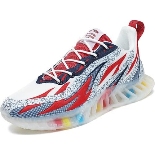 Running Shoes Breathable Flying Woven Mens Shoes Non-slip Lace-up Sneakers Outdoor Sport Shoes Zapatillas Hombre Deportiva