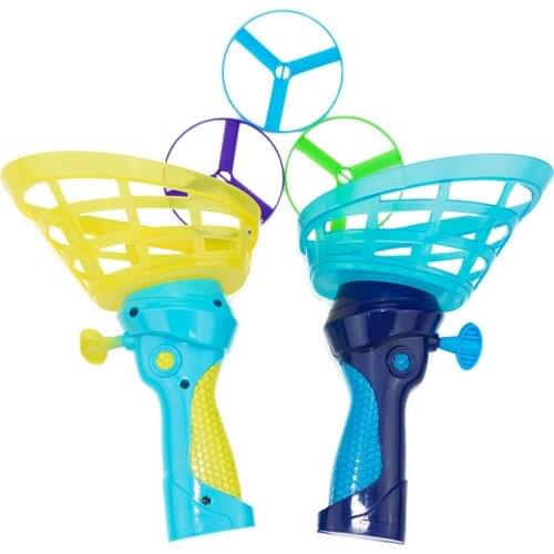 Flying Disc Launcher Pull String UFO Throw Catch Game Parent-child Interactive Saucer Outdoor Competition Sport Leisure Toys